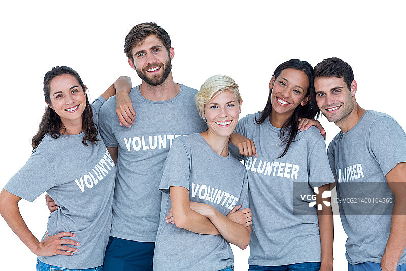 快乐的志愿者朋友们微笑图片素材