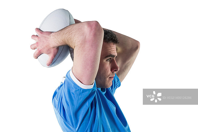 橄榄球运动员侧视图图片素材