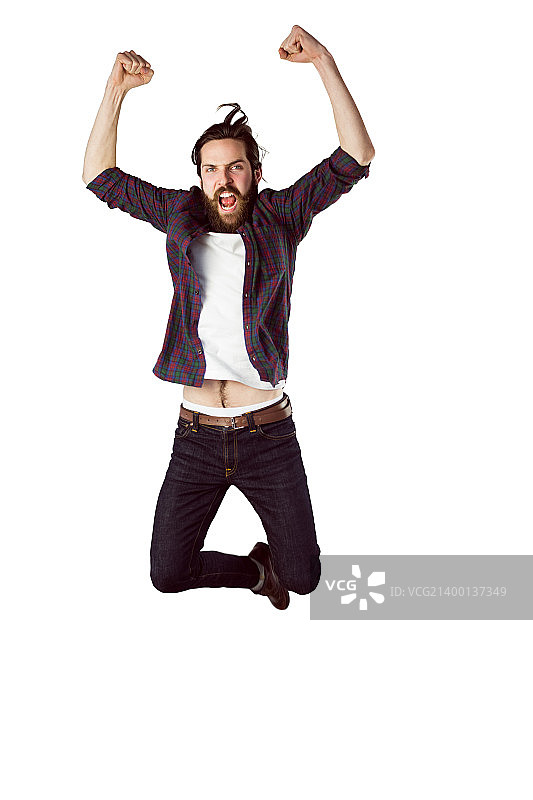 跳跃的时尚男人图片素材