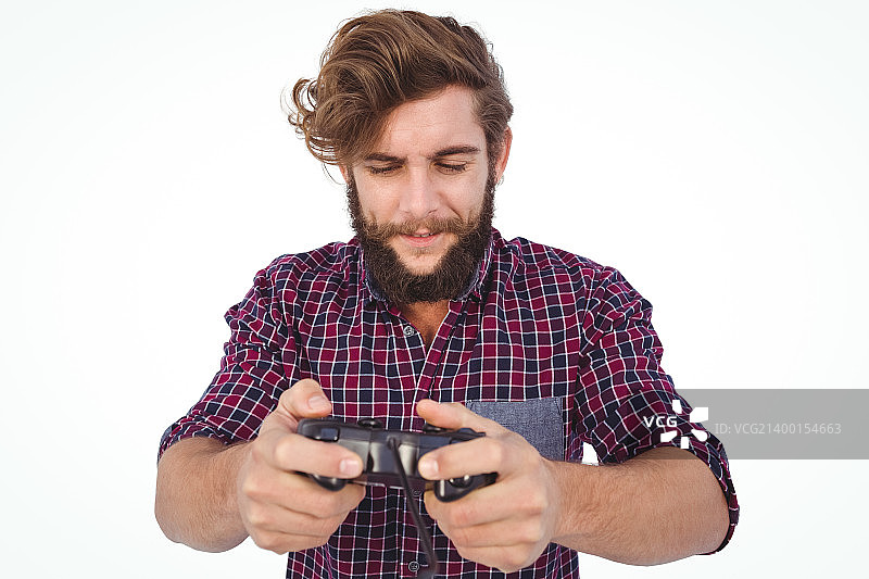 潮人玩电子游戏图片素材