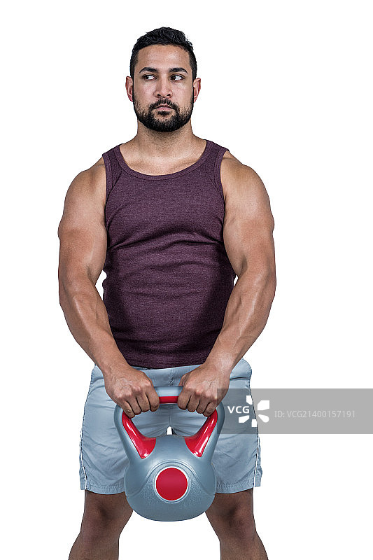 健壮的男人拿着哑铃图片素材
