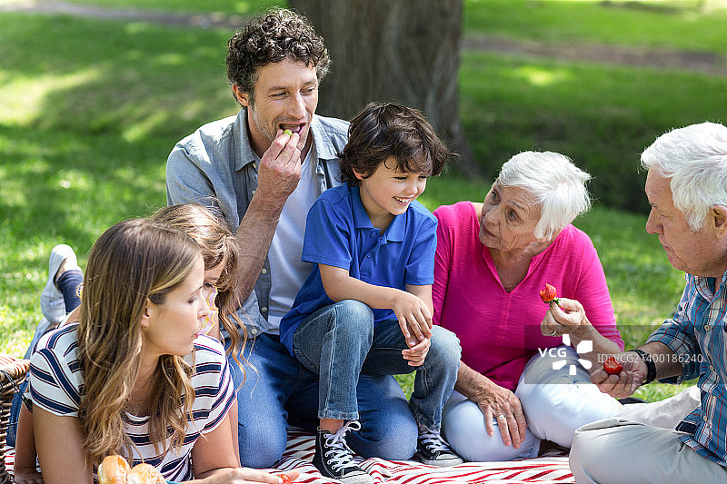 幸福家庭野餐图片素材