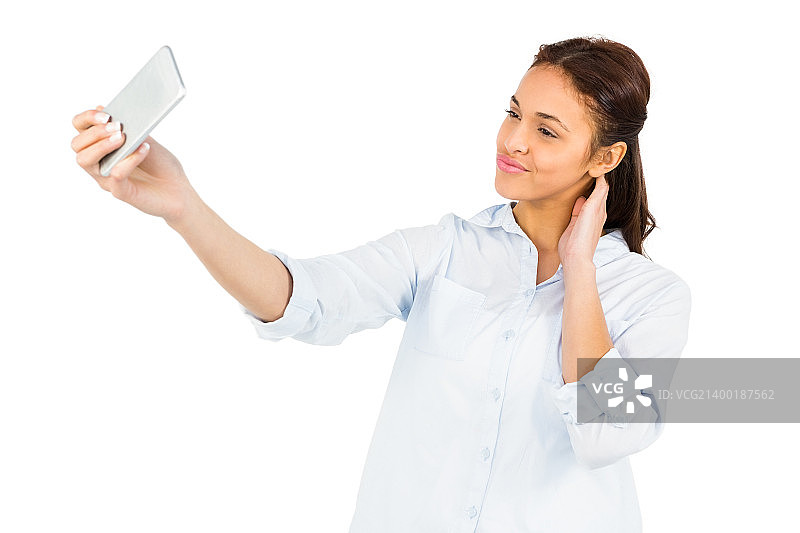 休闲微笑的自拍女人图片素材