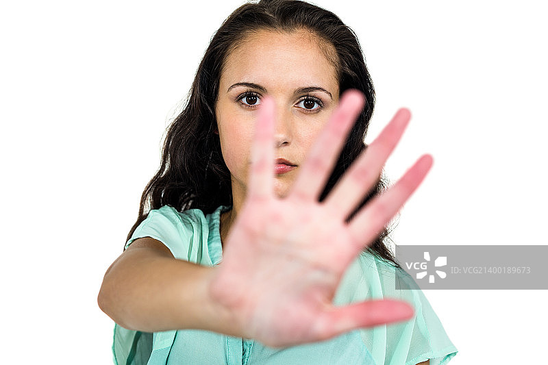 皱眉女人手部特写图片素材