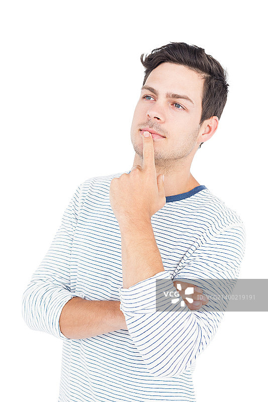 手托下巴的沉思男人图片素材