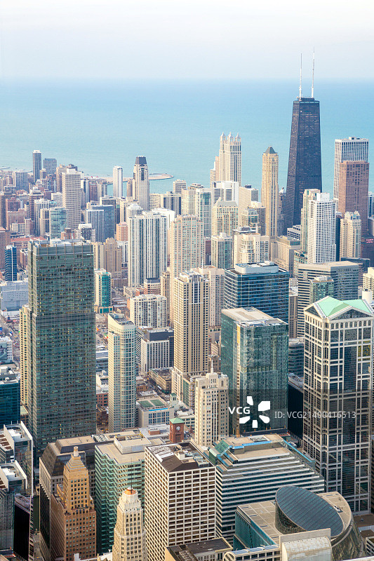 芝加哥市中心鸟瞰图图片素材
