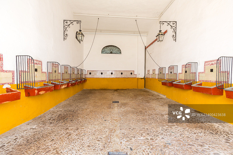 西班牙塞维利亚斗牛广场空旷的牛棚图片素材