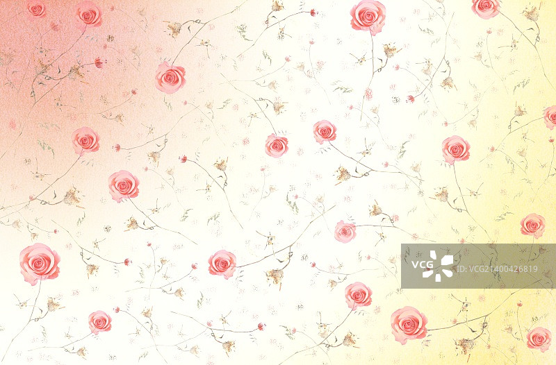 抽象优雅的无缝图案——粉色玫瑰花卉背景图片素材