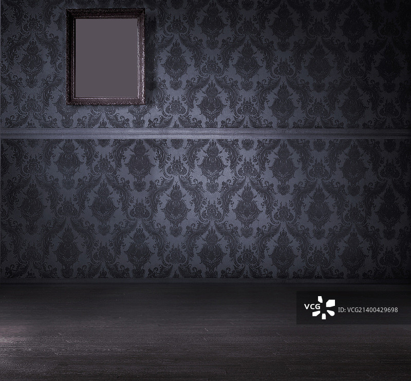 空旷的复古房间内景和木地板图片素材