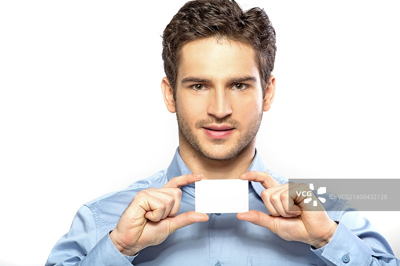 快乐的英俊胡须男图片素材