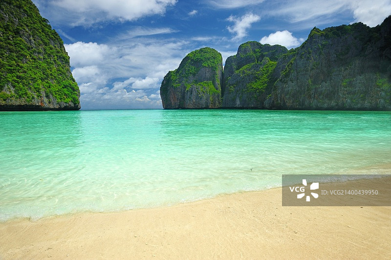 皮皮岛莱岛美丽泻湖，《海滩》电影拍摄地图片素材