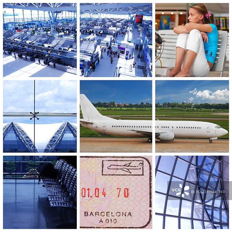 旅行交通概念拼贴图片素材