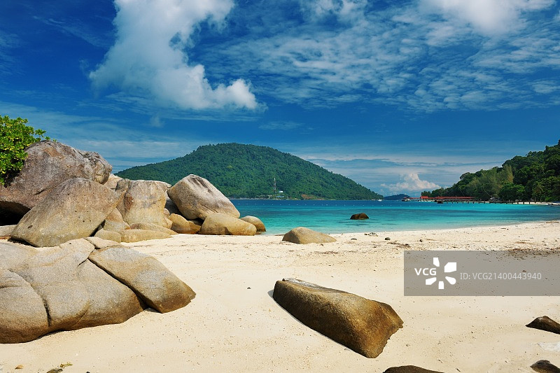 马来西亚停泊岛的美丽海滩图片素材