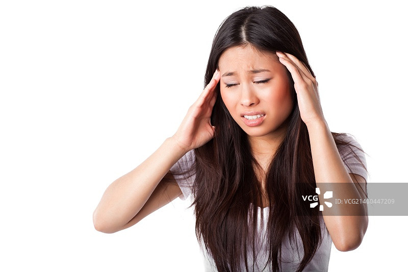 头痛的亚洲女性图片素材
