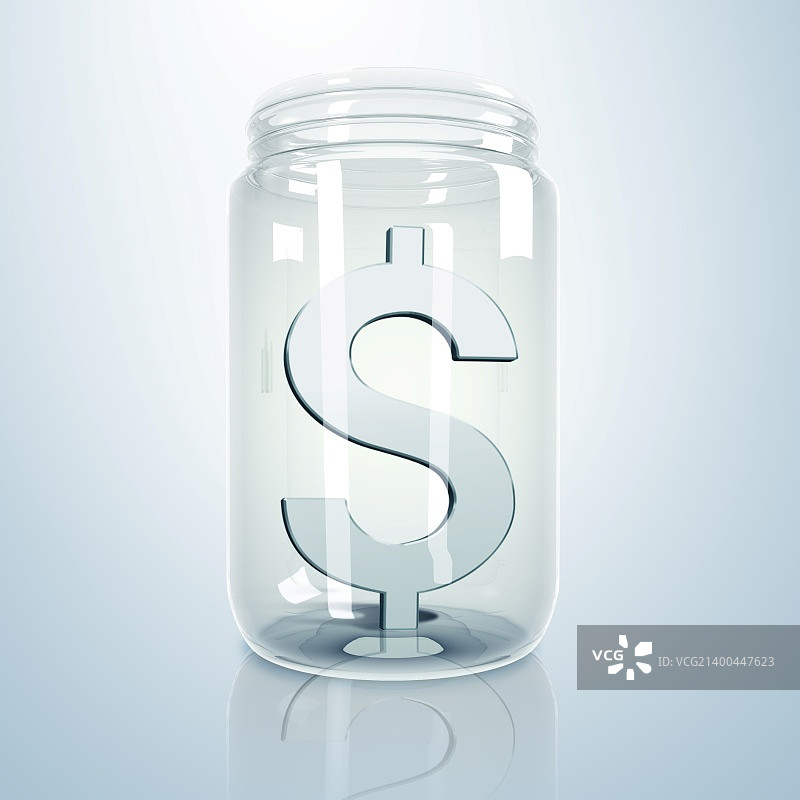 里面装有钱的透明玻璃罐图片素材