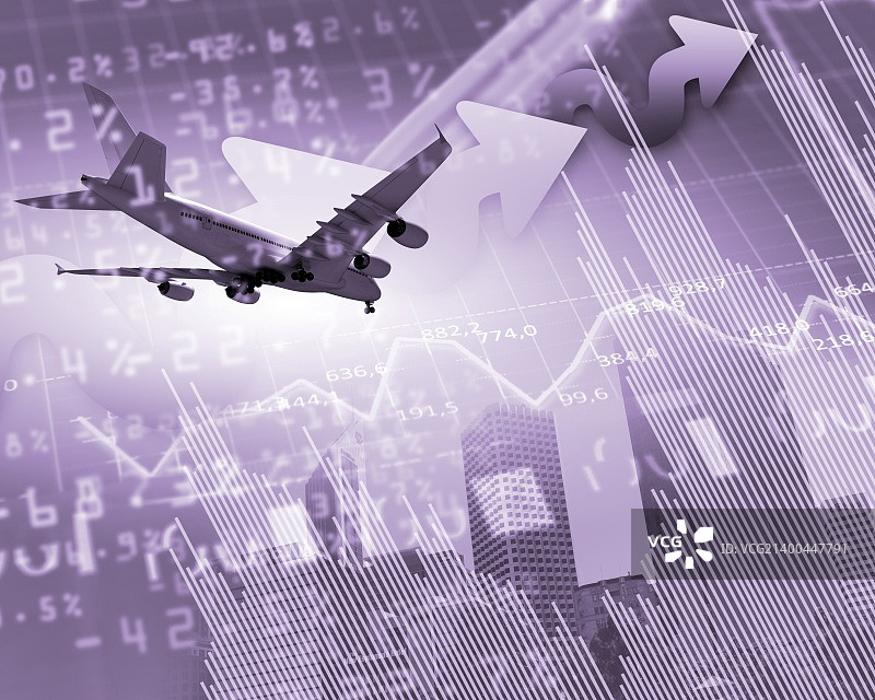 商务背景下的飞机照片图片素材