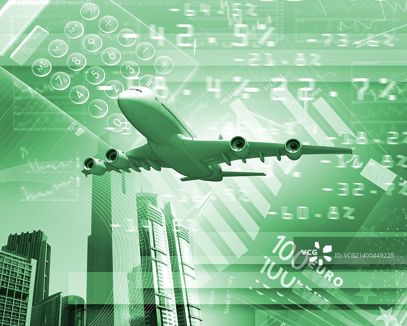 商务背景下的飞机照片图片素材