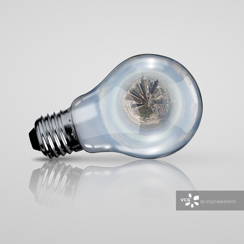 绿色能源标志：生态概念，灯泡图片素材