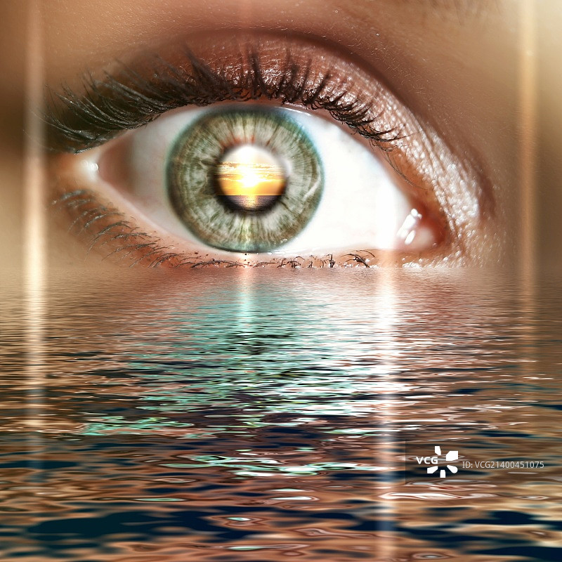 俯瞰水景之眼概念插画图片素材