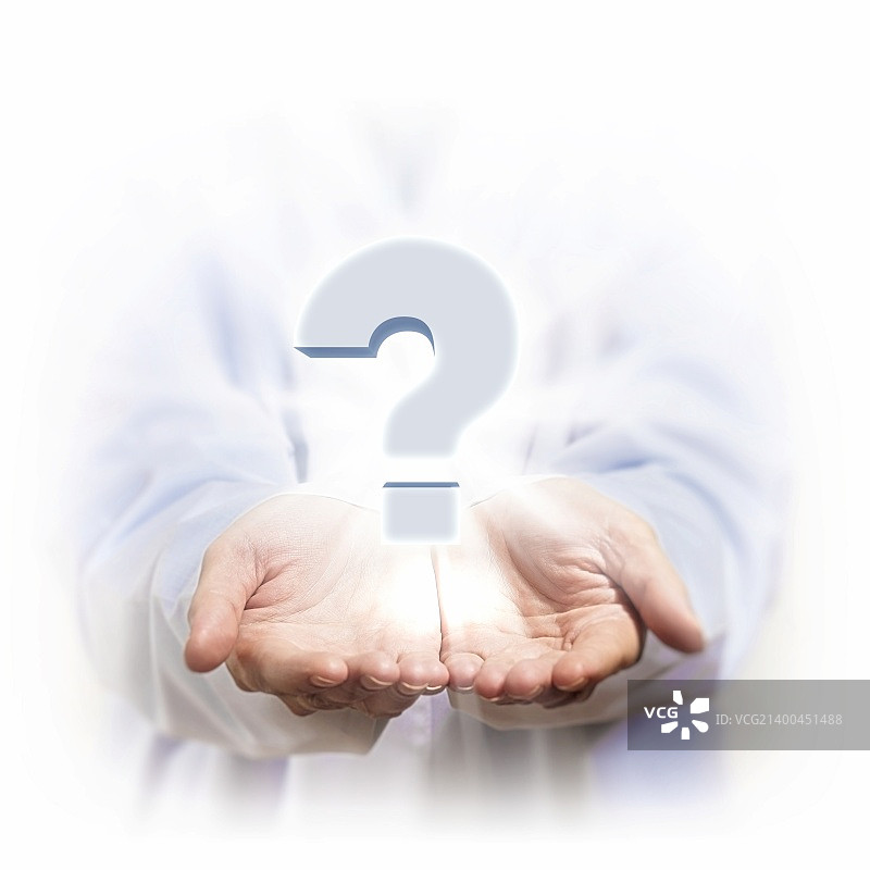 问号和人手概念插画图片素材