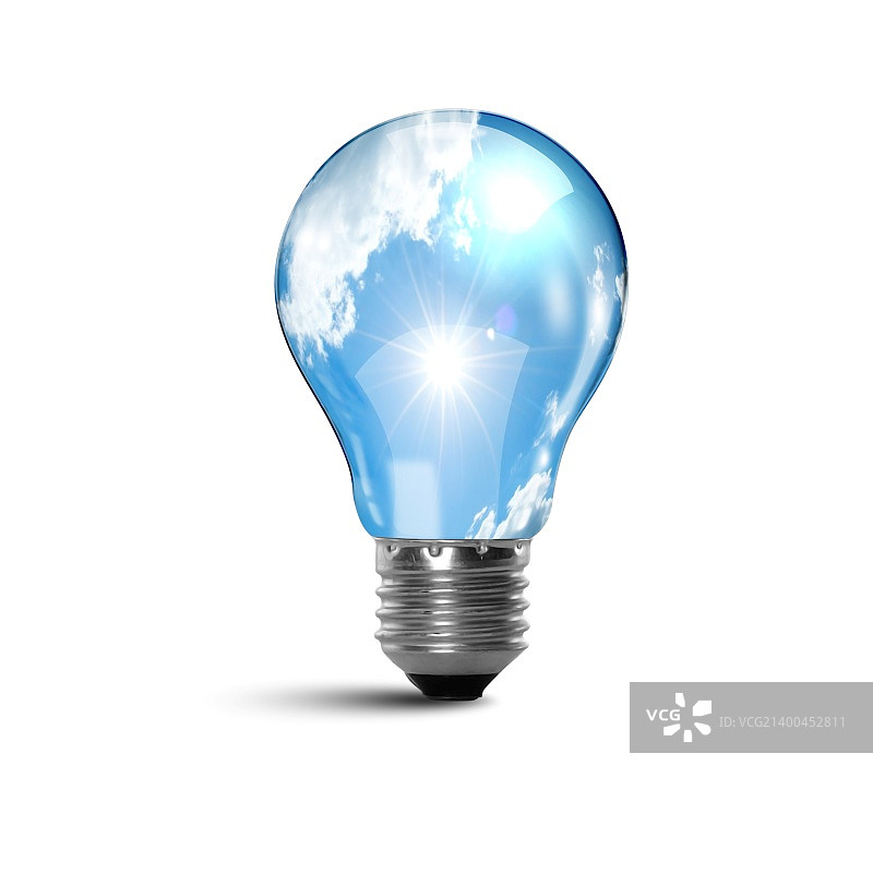 一个内部拥有干净安全自然环境的灯泡概念插画图片素材