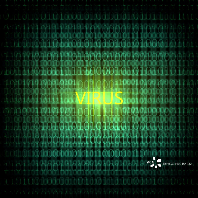带有“Virus”文字的电脑病毒检测符号图片素材