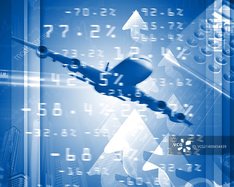 商务背景下的飞机照片图片素材