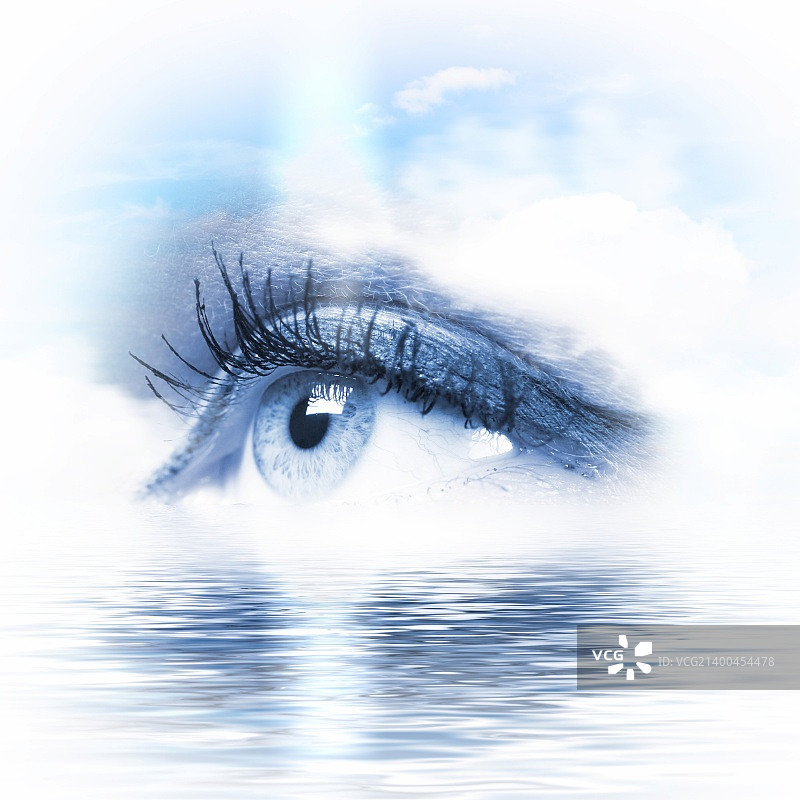 俯瞰水景之眼概念插画图片素材