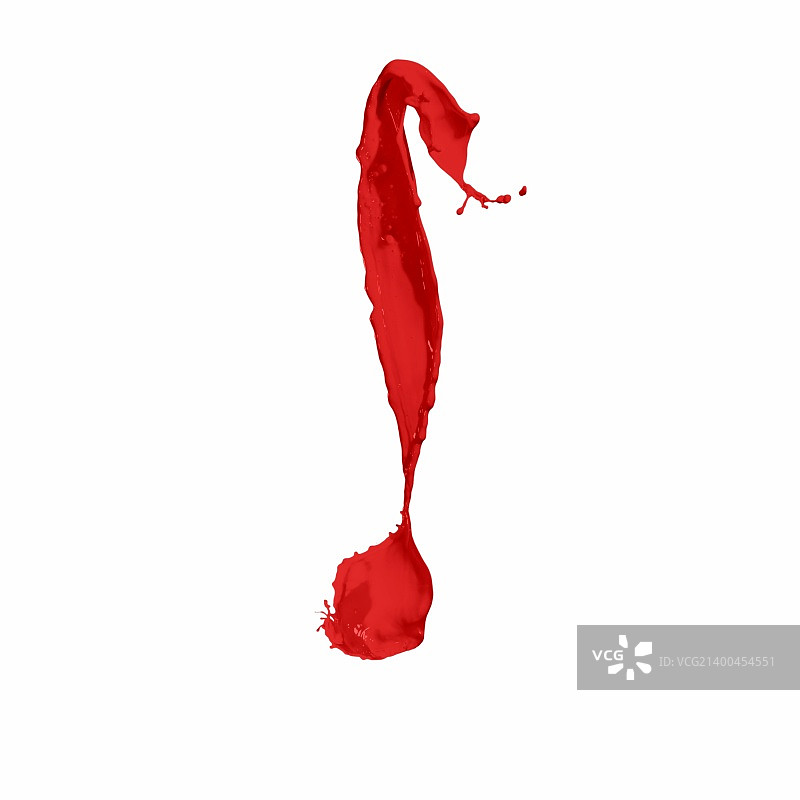 白色背景上的鲜红色水彩飞溅图片素材