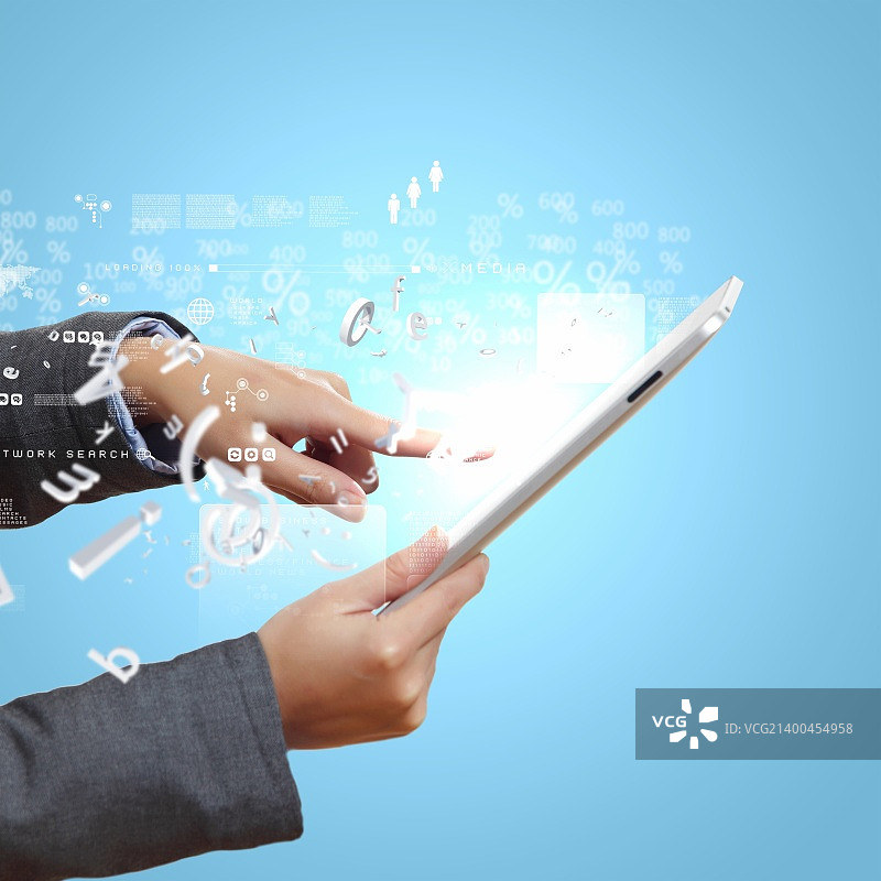 带电脑设备的现代无线技术图图片素材