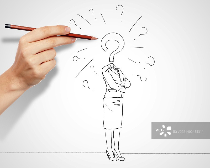 铅笔画：商业问题与挑战图片素材