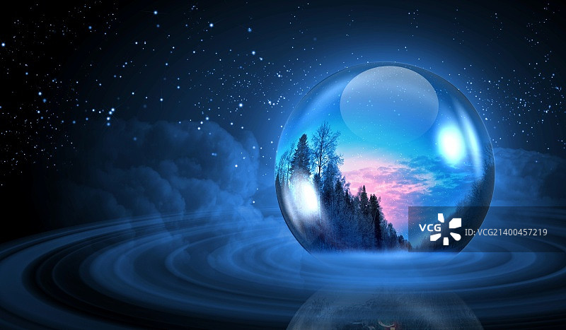 圣诞贺卡：冬季森林雪景图片素材