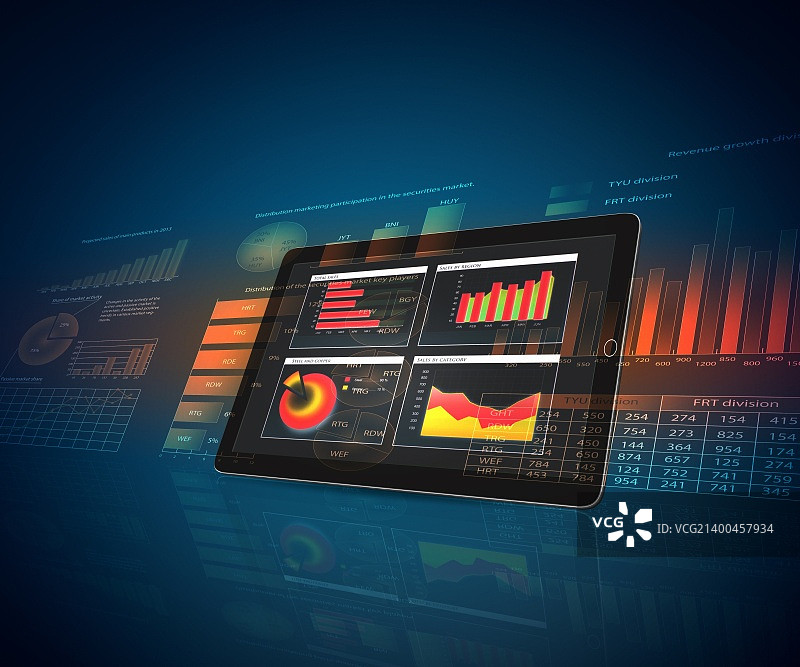 彩色图表和背景上的彩色光图片素材