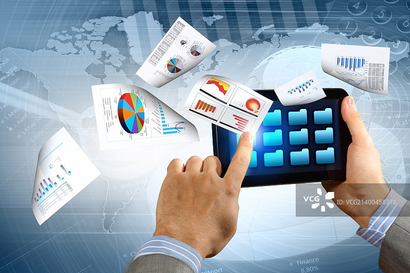 电脑图表电商概念插画图片素材