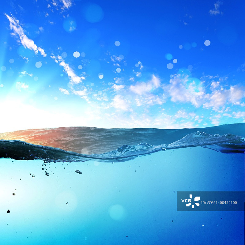 水下日落天窗分割线设计模板图片素材