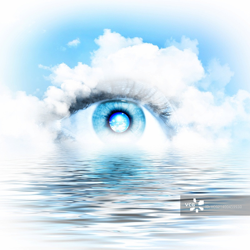 俯瞰水景之眼概念插画图片素材