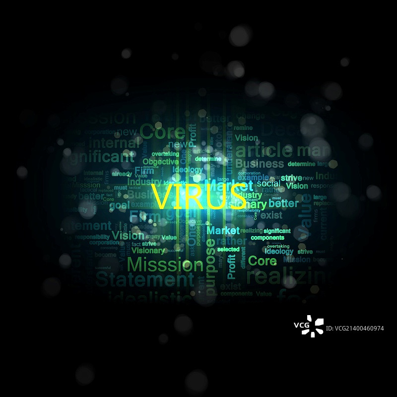 带有“Virus”文字的电脑病毒检测符号图片素材