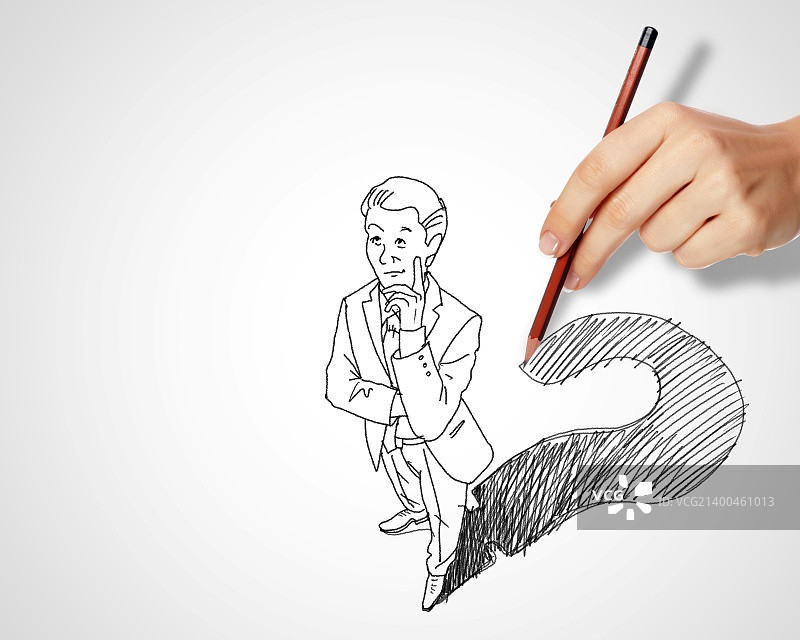 铅笔画：商业问题与挑战图片素材
