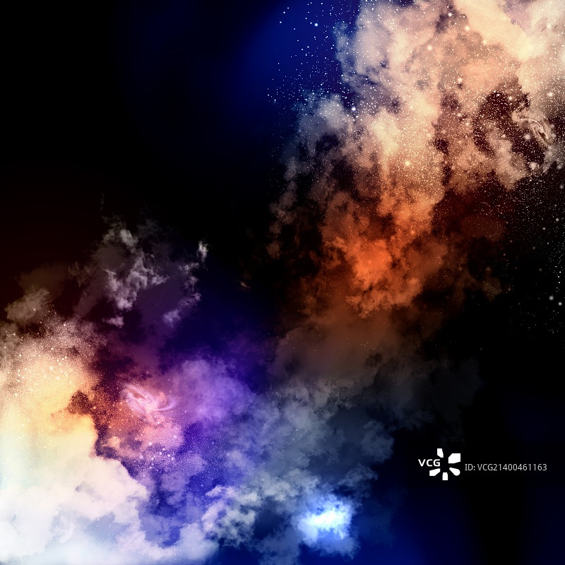 明亮彩色背景上的宇宙雾云图片素材