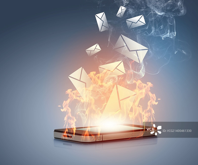 带有消息和设备的现代通信技术插图图片素材