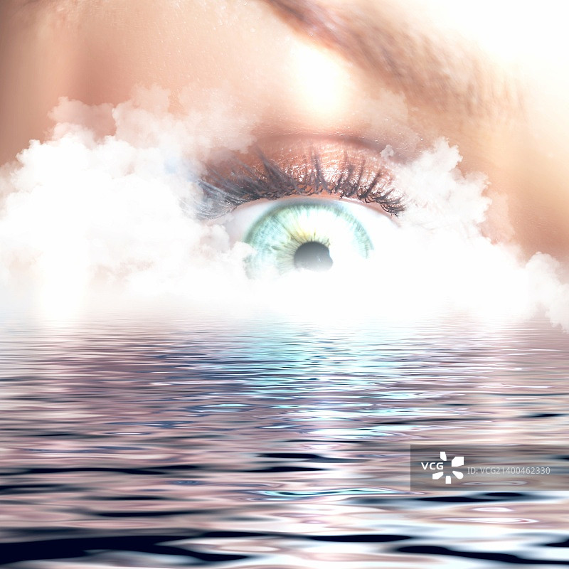 俯瞰水景之眼概念插画图片素材