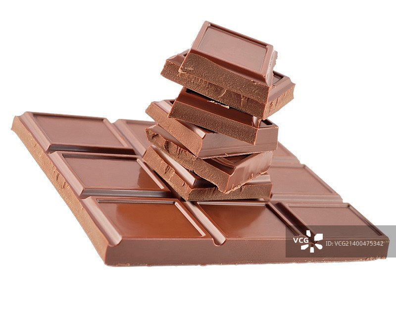 白色背景上的巧克力棒图片素材
