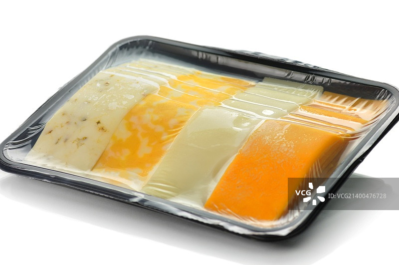真空包装的奶酪片图片素材