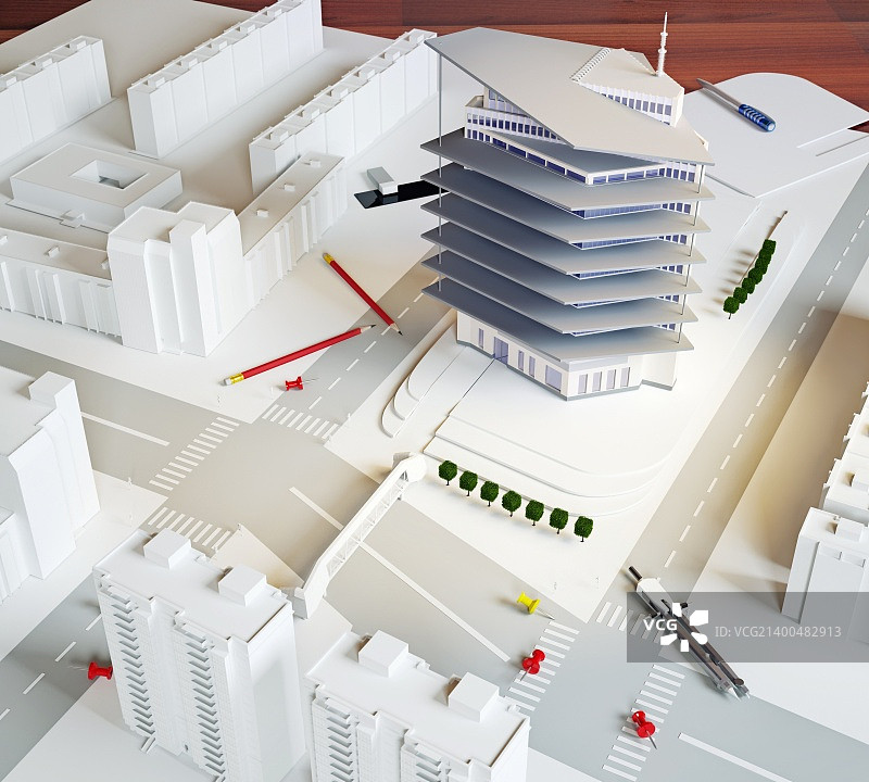 现代建筑模型（插图）图片素材