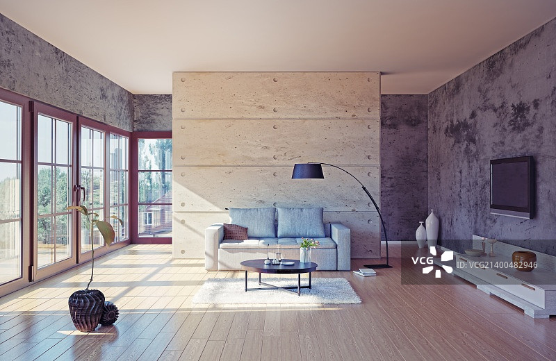 精美现代客厅室内设计（插画）图片素材