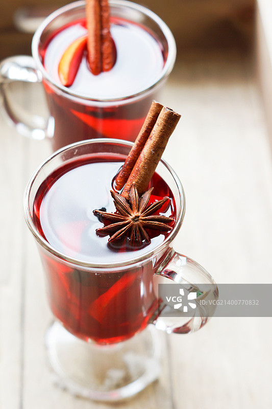 加香料的热葡萄酒图片素材