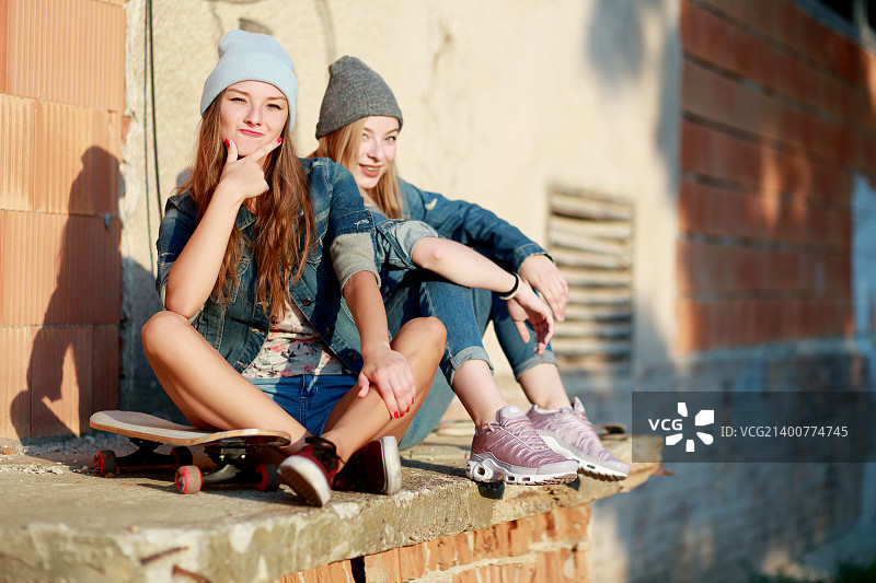 长板少女图片素材