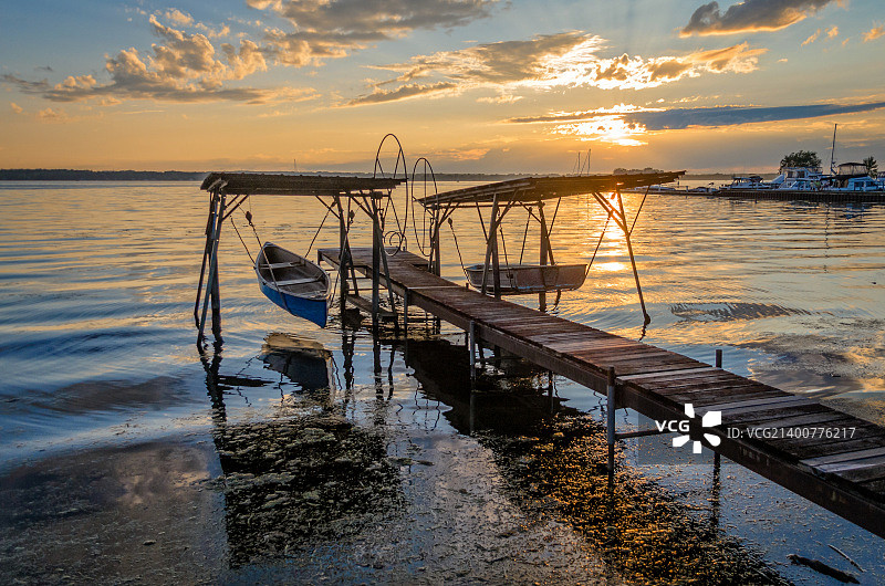 卡尤加湖日落 8图片素材