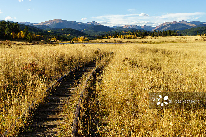 基诺沙铁路日落图片素材