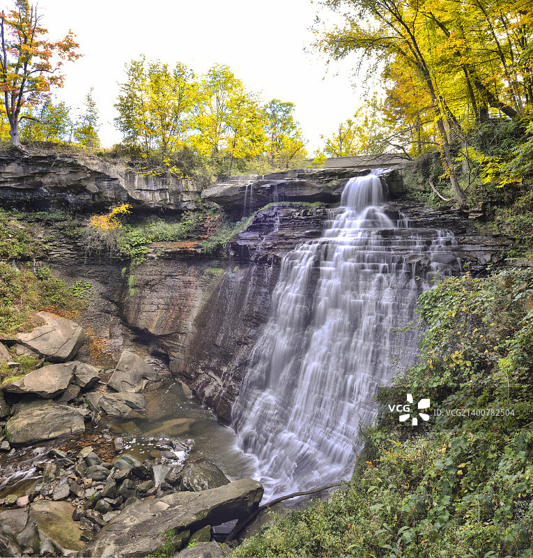 凯霍加谷国家公园白兰地酒瀑布图片素材